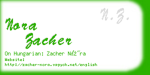 nora zacher business card